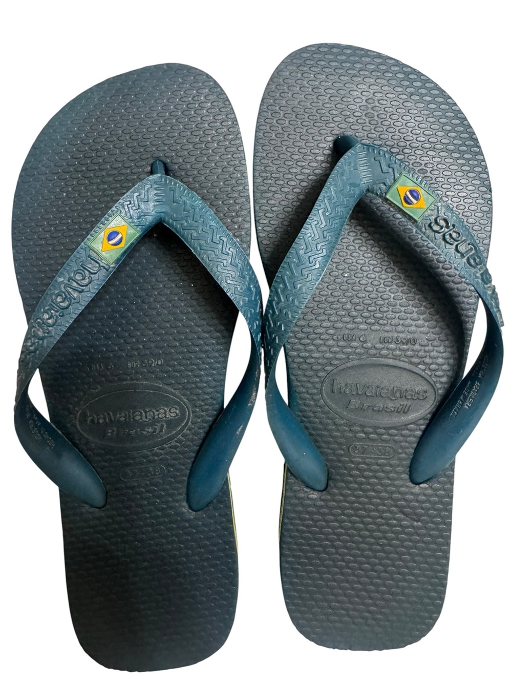 HAVAIANAS Slim Flip Flops in Teal green